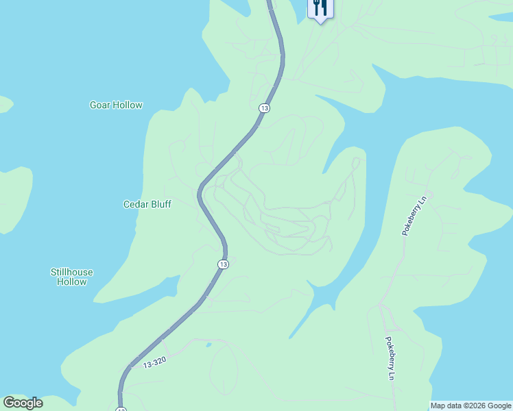 map of restaurants, bars, coffee shops, grocery stores, and more near Ozark Mountain Resort Drive in Kimberling City