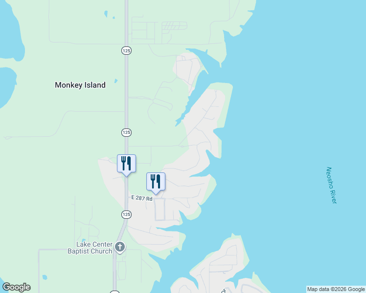 map of restaurants, bars, coffee shops, grocery stores, and more near 56437 East 285 Road in Afton