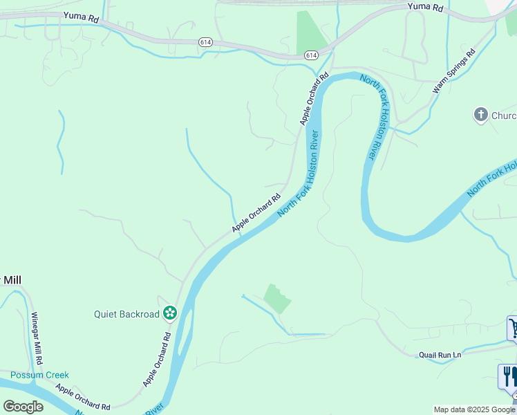 map of restaurants, bars, coffee shops, grocery stores, and more near State Route 714 in Gate City