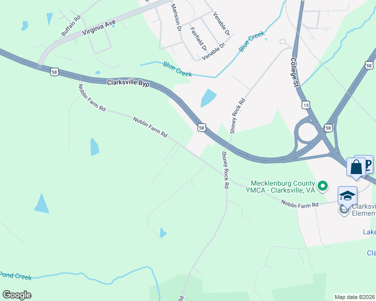 map of restaurants, bars, coffee shops, grocery stores, and more near 836 Noblin Farm Road in Clarksville