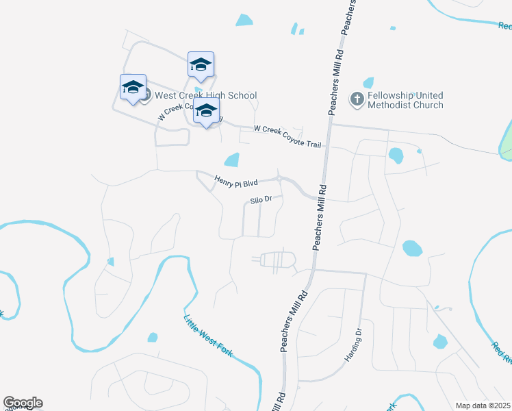 map of restaurants, bars, coffee shops, grocery stores, and more near 1048 Silo Drive in Clarksville