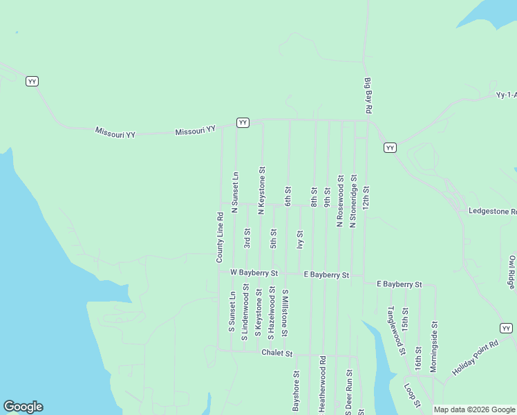 map of restaurants, bars, coffee shops, grocery stores, and more near Arbor Lane in Shell Knob