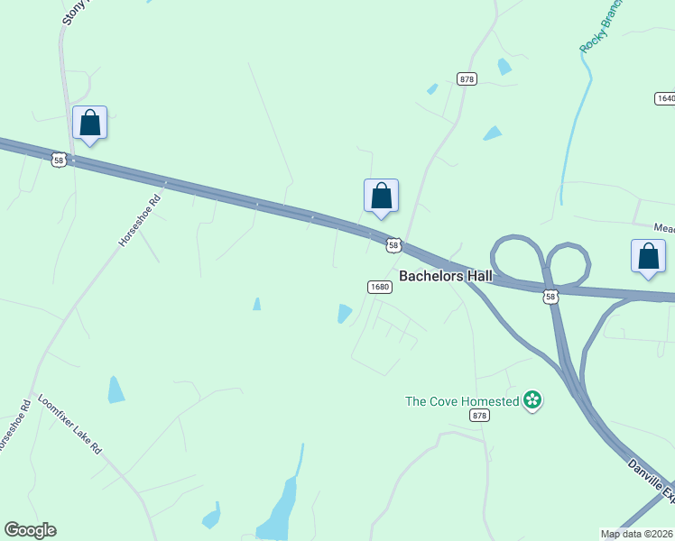 map of restaurants, bars, coffee shops, grocery stores, and more near 8469 Martinsville Highway in Danville