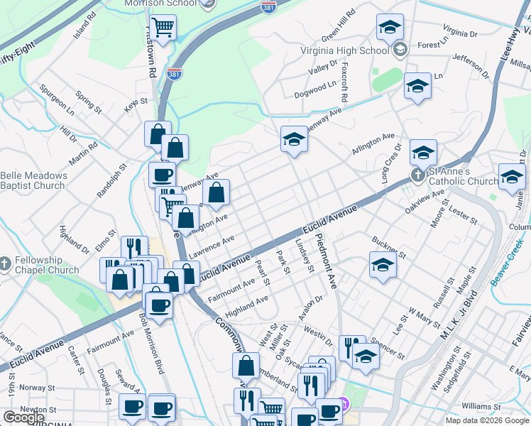 map of restaurants, bars, coffee shops, grocery stores, and more near 748 Park Street in Bristol