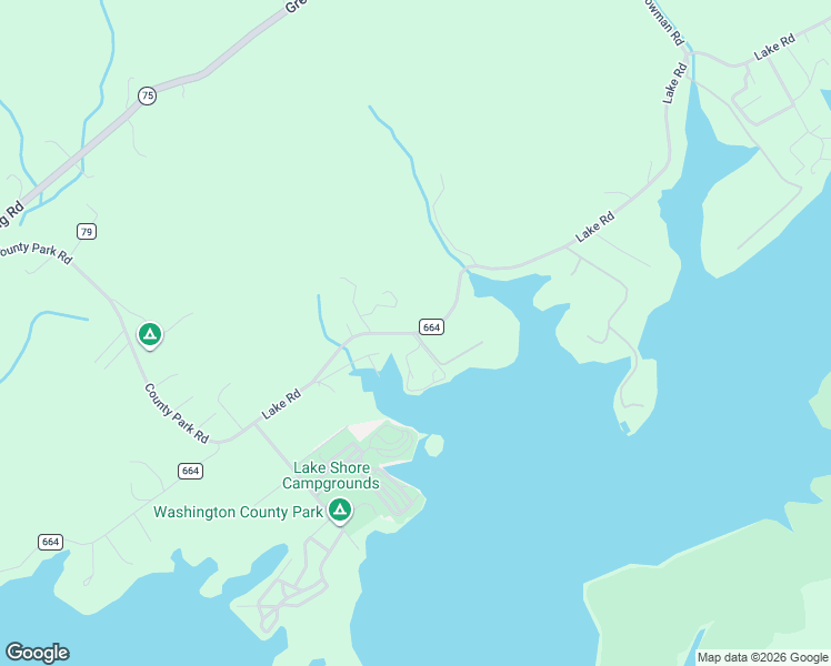 map of restaurants, bars, coffee shops, grocery stores, and more near 19508 Lake Road in Abingdon