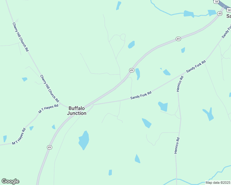 map of restaurants, bars, coffee shops, grocery stores, and more near 193 Sandy Fork Road in Buffalo Junction