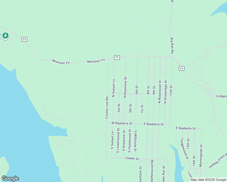 map of restaurants, bars, coffee shops, grocery stores, and more near 236 North Sunset Lane in Shell Knob