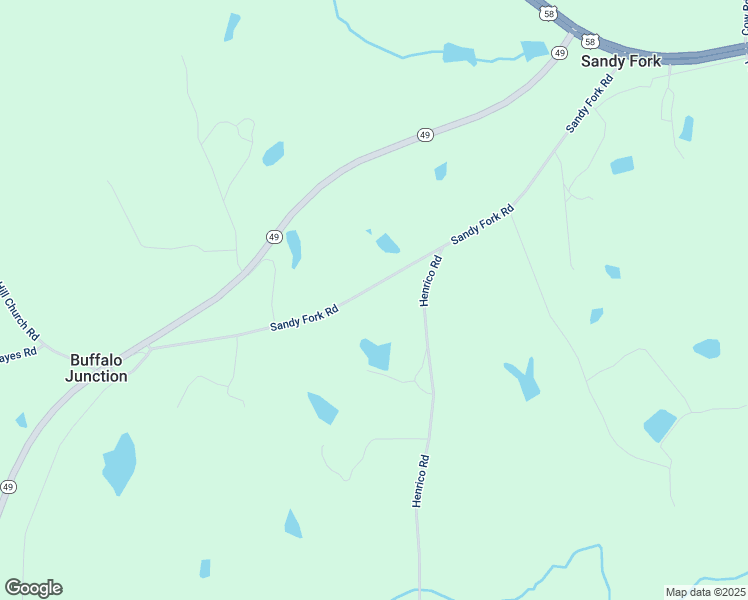 map of restaurants, bars, coffee shops, grocery stores, and more near 548 Sandy Fork Road in Buffalo Junction