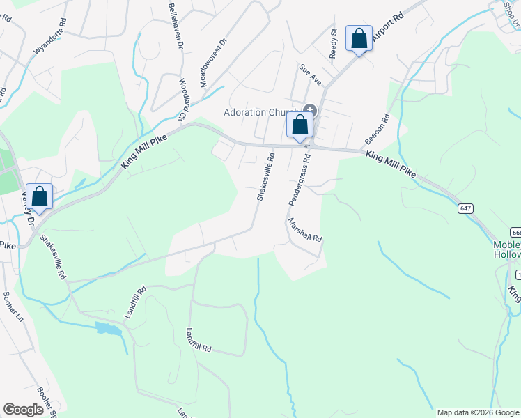 map of restaurants, bars, coffee shops, grocery stores, and more near 103 Pendergrass Road in Bristol