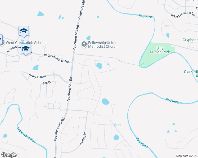 map of restaurants, bars, coffee shops, grocery stores, and more near 2051 West Boy Scout Road in Clarksville