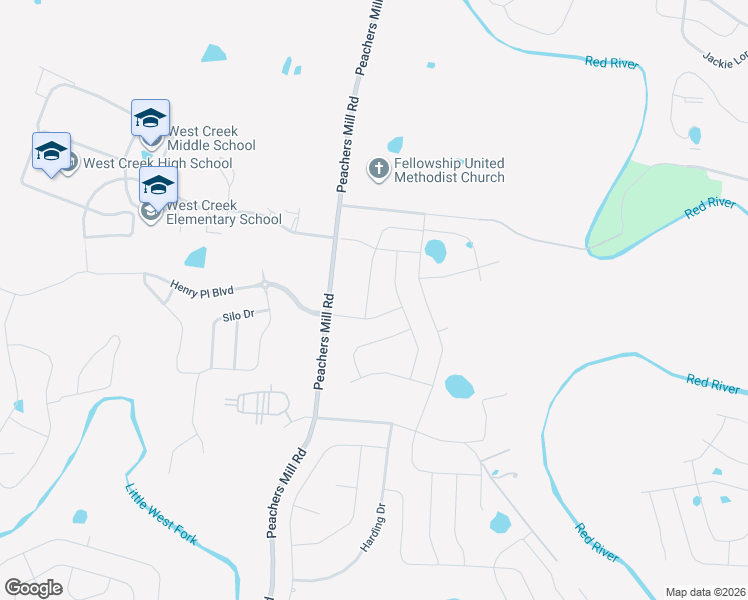 map of restaurants, bars, coffee shops, grocery stores, and more near 2180 Peachers Mill Road in Clarksville