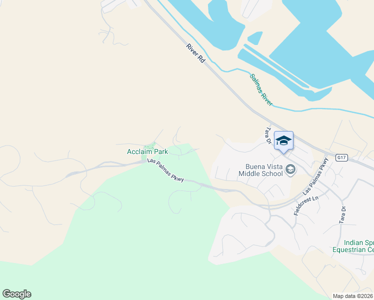 map of restaurants, bars, coffee shops, grocery stores, and more near 19371 Acclaim Drive in Salinas