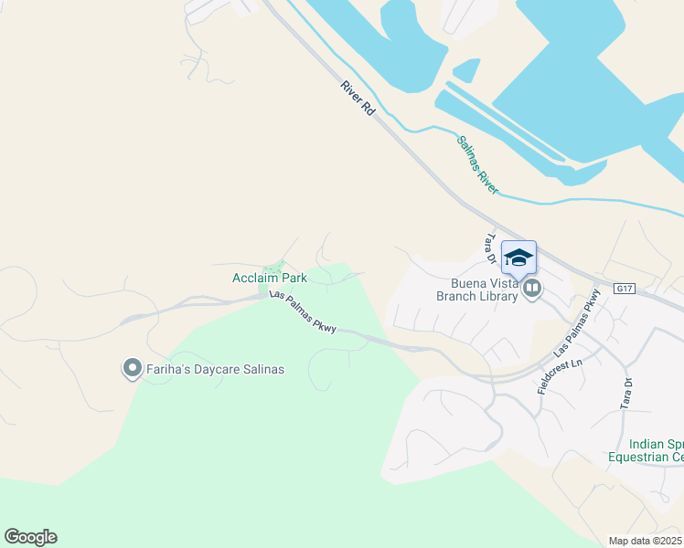 map of restaurants, bars, coffee shops, grocery stores, and more near 19371 Acclaim Drive in Salinas