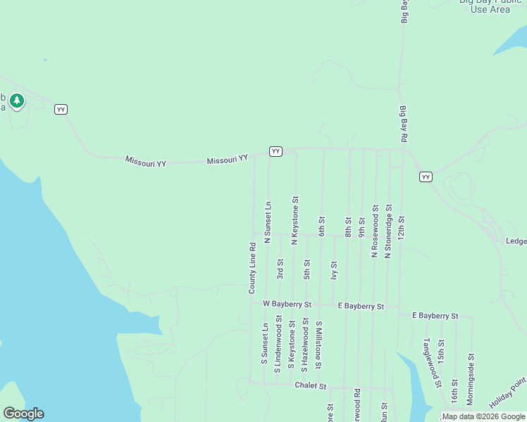 map of restaurants, bars, coffee shops, grocery stores, and more near 236-512 North Sunset Lane in Shell Knob
