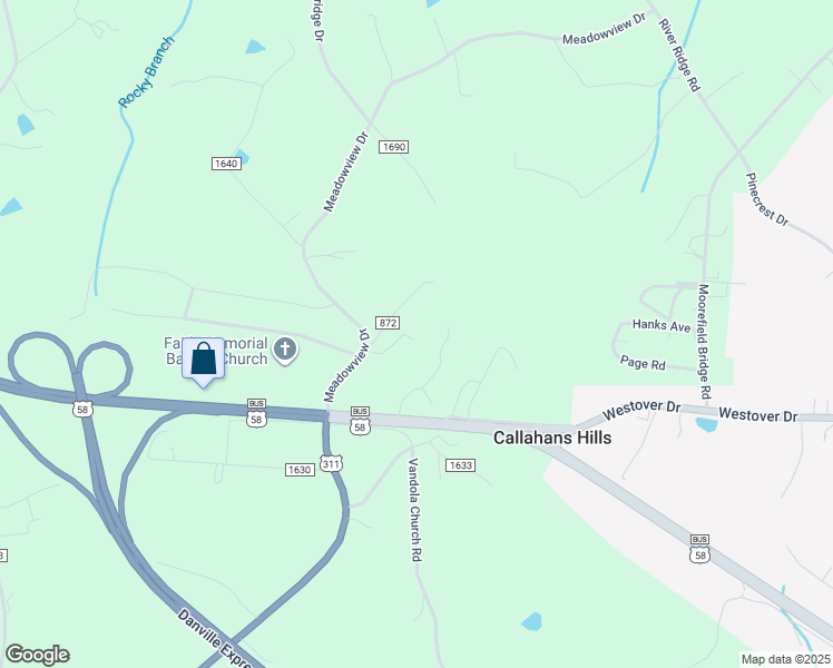 map of restaurants, bars, coffee shops, grocery stores, and more near 1441 Meadowview Drive in Danville