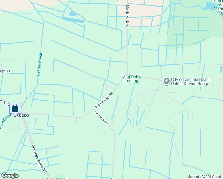 map of restaurants, bars, coffee shops, grocery stores, and more near 5447 Morris Neck Road in Virginia Beach