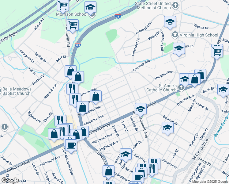 map of restaurants, bars, coffee shops, grocery stores, and more near 816 Prospect Avenue in Bristol