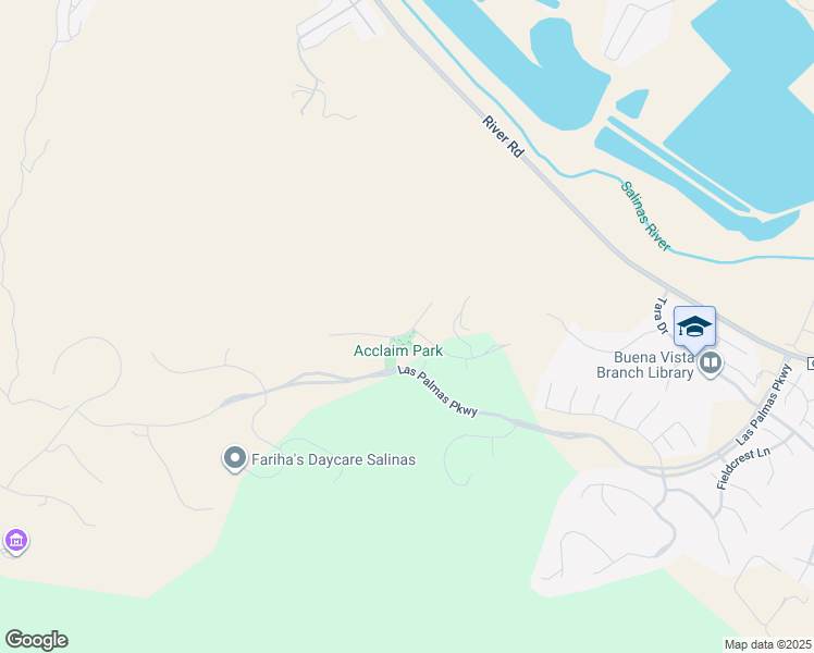 map of restaurants, bars, coffee shops, grocery stores, and more near 26438 Honor Lane in Salinas