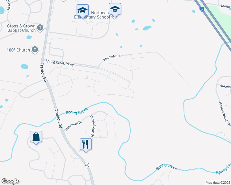 map of restaurants, bars, coffee shops, grocery stores, and more near 1166 Eagles Nest Lane in Clarksville