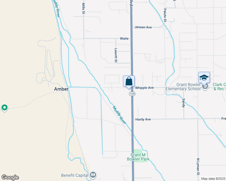 map of restaurants, bars, coffee shops, grocery stores, and more near 2025 Whipple Avenue in Moapa Valley