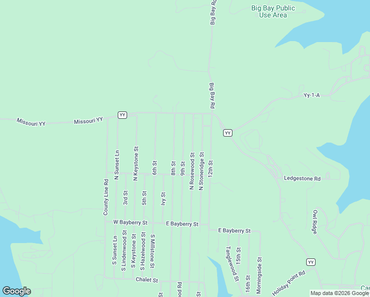 map of restaurants, bars, coffee shops, grocery stores, and more near North Heatherwood Street in Shell Knob