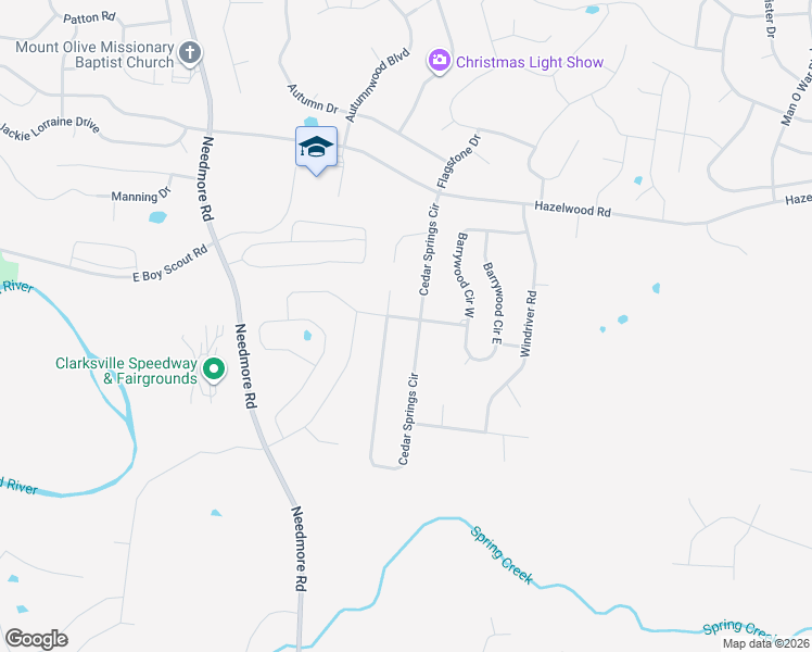 map of restaurants, bars, coffee shops, grocery stores, and more near 1902 Sydney Louise Drive in Clarksville
