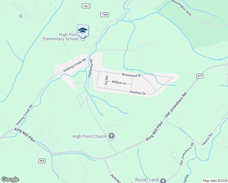 map of restaurants, bars, coffee shops, grocery stores, and more near 14148 Heather Drive in Bristol