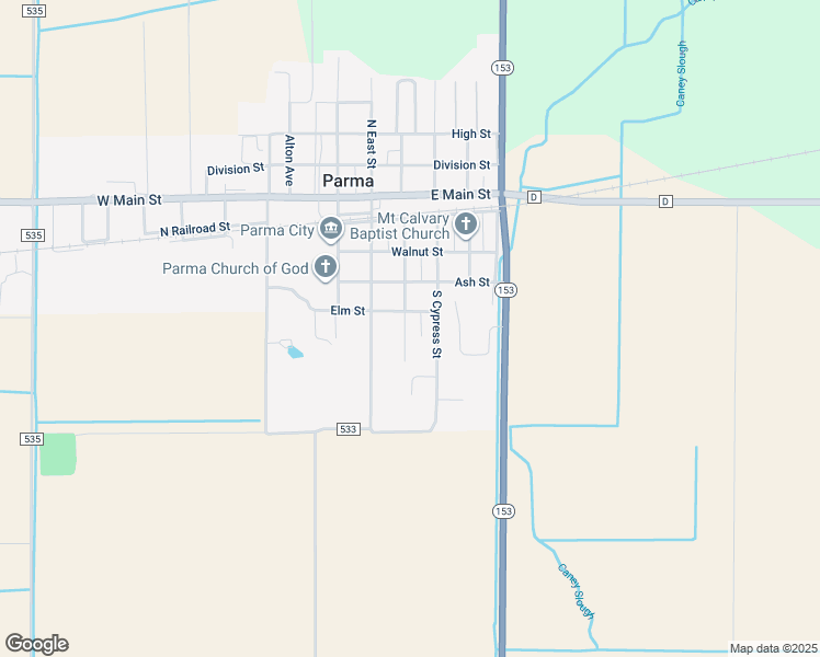 map of restaurants, bars, coffee shops, grocery stores, and more near 504 South Dixie Street in Parma