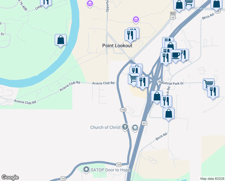 map of restaurants, bars, coffee shops, grocery stores, and more near 11103 Missouri 165 in Hollister