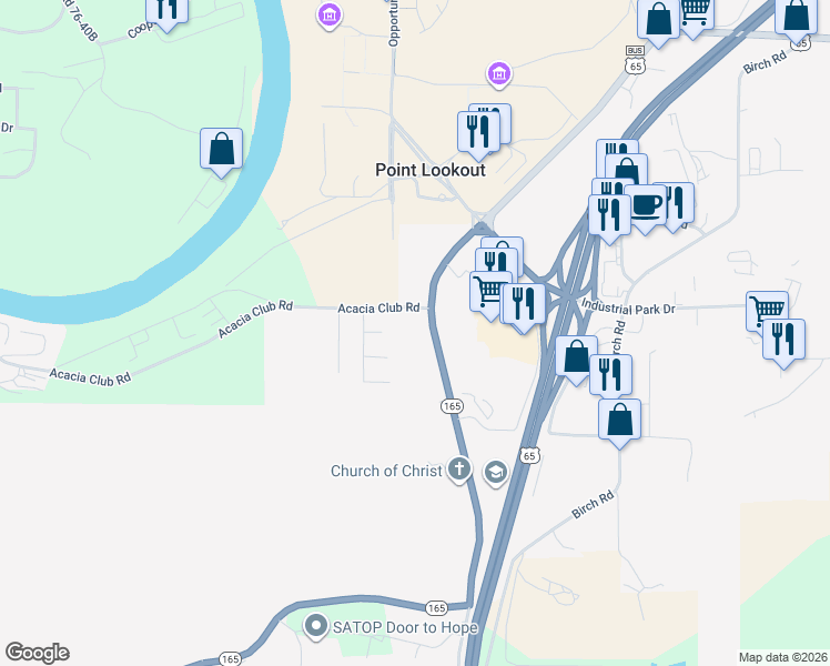 map of restaurants, bars, coffee shops, grocery stores, and more near 11103 Missouri 165 in Hollister