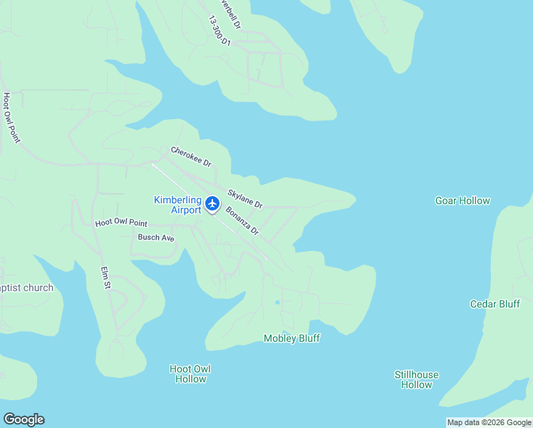 map of restaurants, bars, coffee shops, grocery stores, and more near Apache Lane in Kimberling City