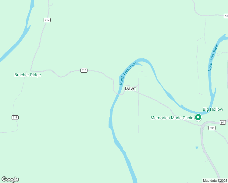 map of restaurants, bars, coffee shops, grocery stores, and more near County Road 318 in Tecumseh