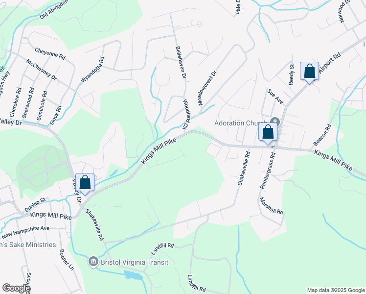 map of restaurants, bars, coffee shops, grocery stores, and more near 214 Roo Place in Bristol