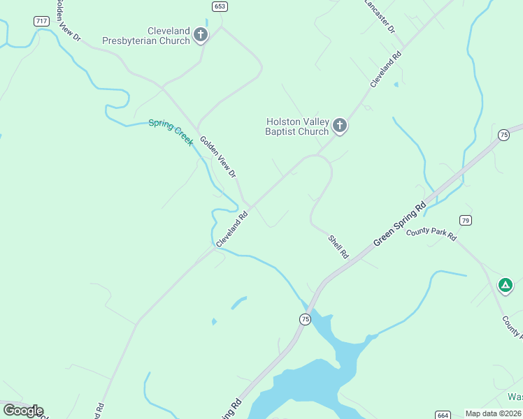 map of restaurants, bars, coffee shops, grocery stores, and more near 18232 Cleveland Road in Abingdon