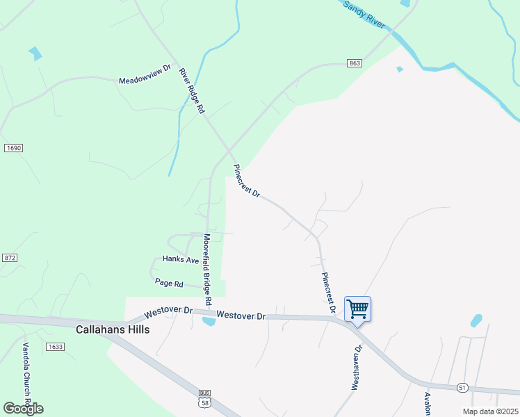 map of restaurants, bars, coffee shops, grocery stores, and more near 321 Pinecrest Drive in Danville