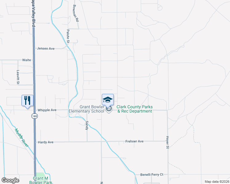 map of restaurants, bars, coffee shops, grocery stores, and more near 3811 Skyline Street in Moapa Valley