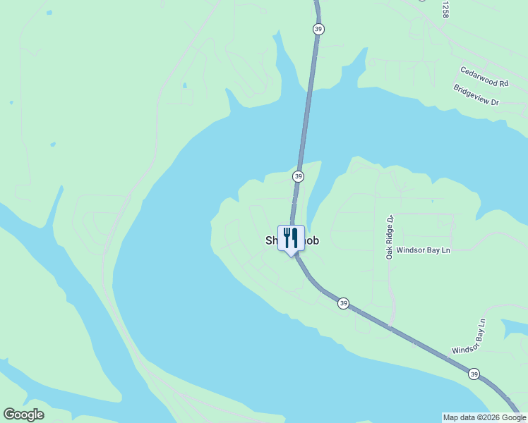 map of restaurants, bars, coffee shops, grocery stores, and more near Lindsay Lane in Shell Knob