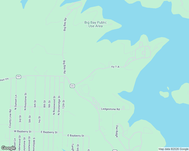 map of restaurants, bars, coffee shops, grocery stores, and more near 31 Yy-1-A in Shell Knob