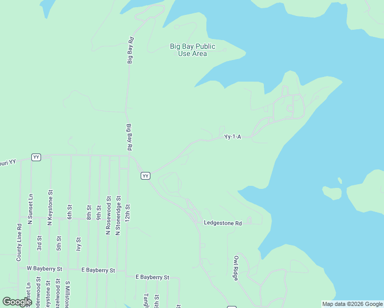 map of restaurants, bars, coffee shops, grocery stores, and more near 31-67 Woodcliff Rd in Shell Knob