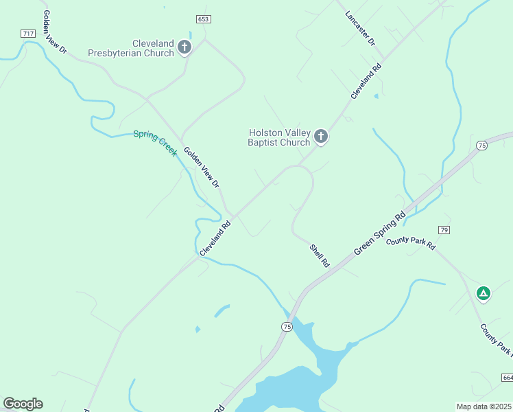 map of restaurants, bars, coffee shops, grocery stores, and more near 18232 Cleveland Road in Abingdon