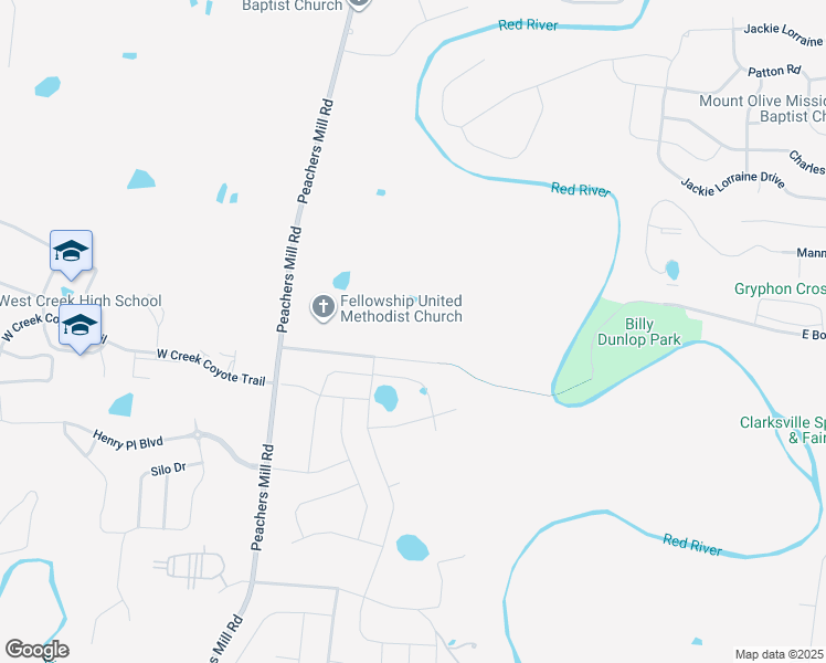 map of restaurants, bars, coffee shops, grocery stores, and more near 2051 West Boy Scout Road in Clarksville