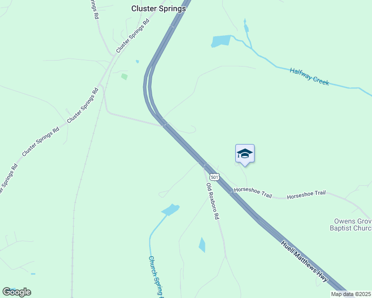 map of restaurants, bars, coffee shops, grocery stores, and more near in Cluster Springs