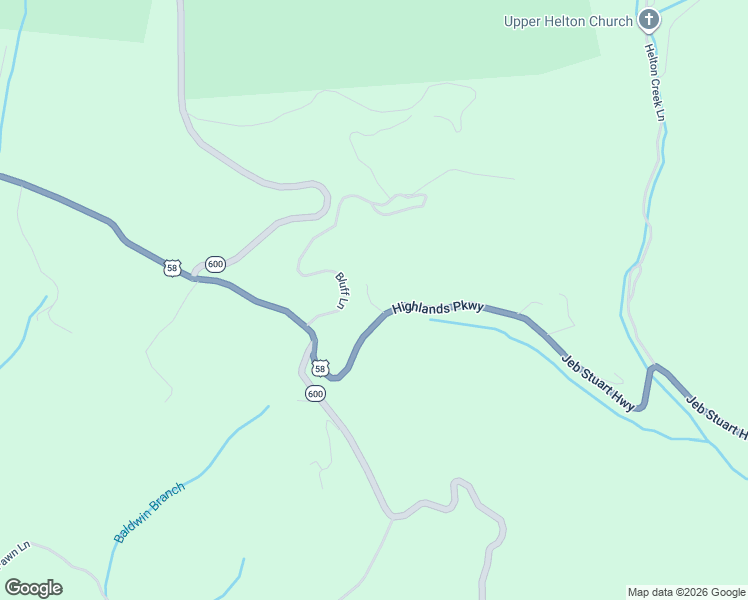 map of restaurants, bars, coffee shops, grocery stores, and more near 14475 Highlands Parkway in Whitetop