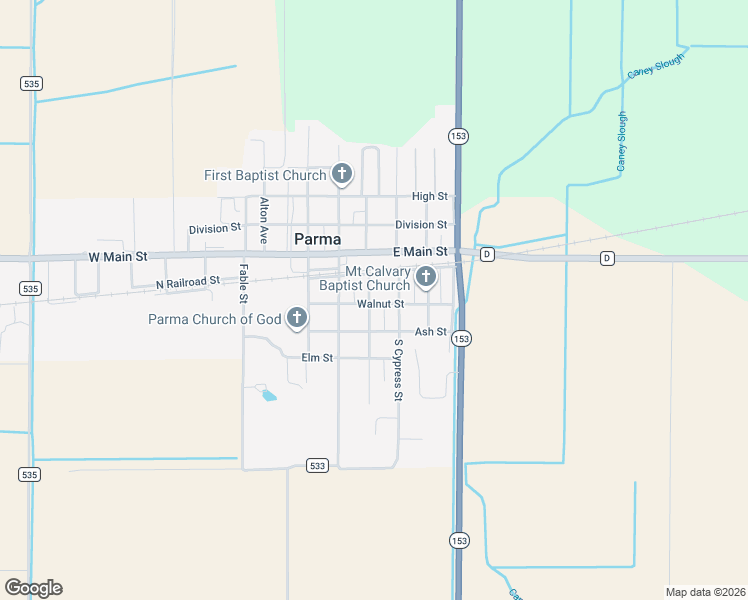map of restaurants, bars, coffee shops, grocery stores, and more near 210 Dixie Street in Parma