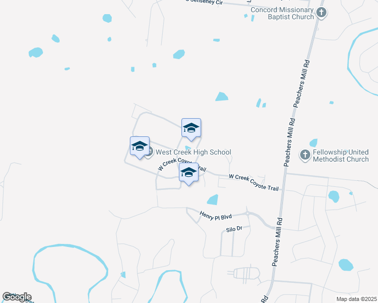 map of restaurants, bars, coffee shops, grocery stores, and more near 2100 West Creek Coyote Trail in Clarksville