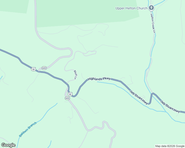 map of restaurants, bars, coffee shops, grocery stores, and more near 14475 Highlands Parkway in Whitetop