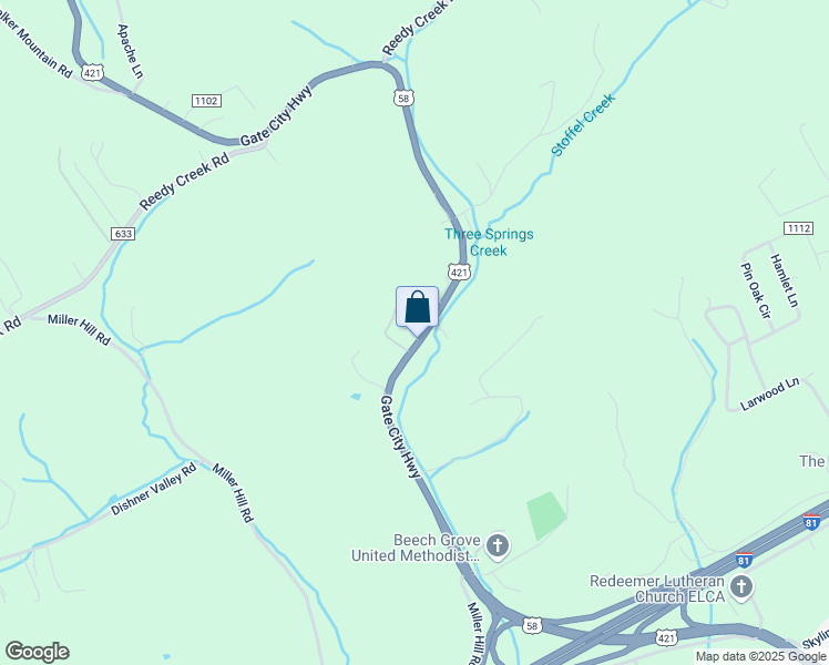 map of restaurants, bars, coffee shops, grocery stores, and more near 6846 Gate City Highway in Bristol