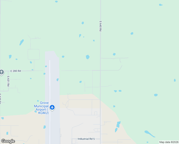 map of restaurants, bars, coffee shops, grocery stores, and more near 63101-63999 East 280 Road in Grove