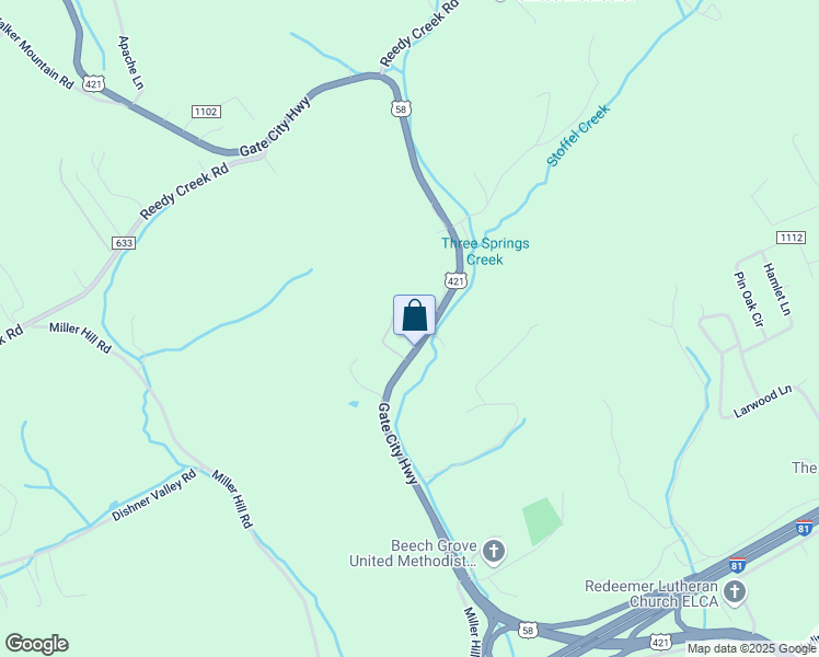 map of restaurants, bars, coffee shops, grocery stores, and more near 6846 Gate City Hwy in Bristol