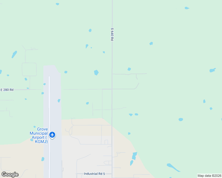 map of restaurants, bars, coffee shops, grocery stores, and more near 63999 E 280 Rd in Grove